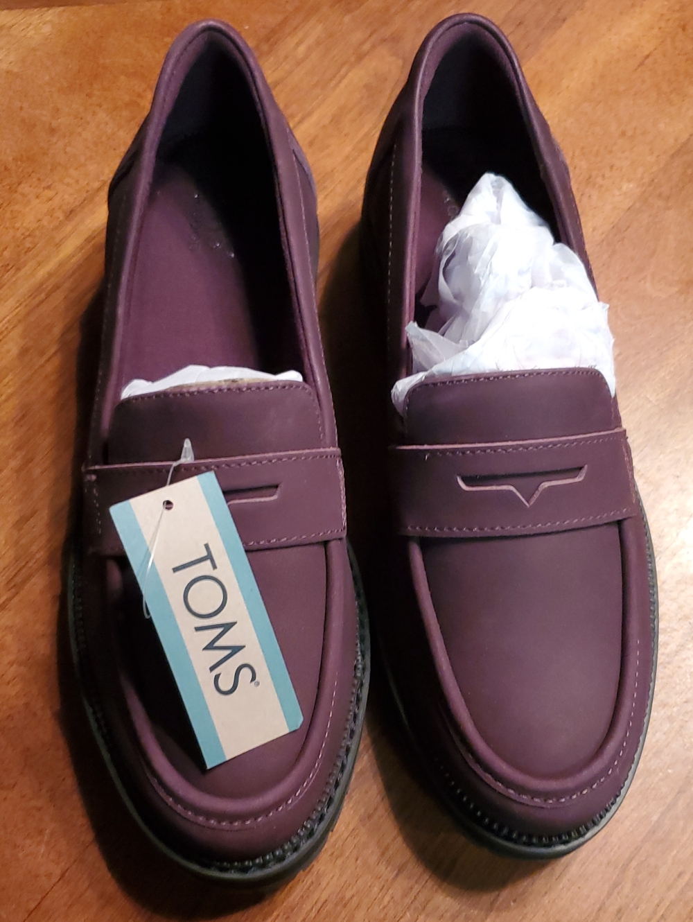 TOMS Womens Plum Slip-On Penny Loafers